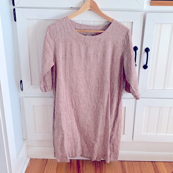 Washed Linen Dress with Pockets - Picture 3 of 9